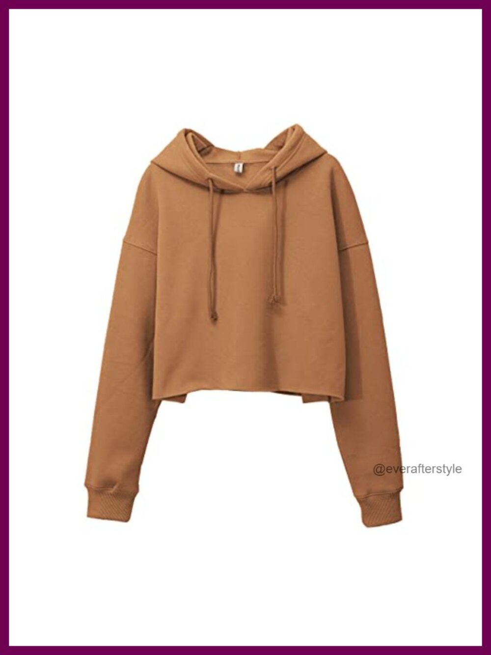 Cropped Hoodie Fleece Sweatshirt Pullover Long Sleeve Drawstring